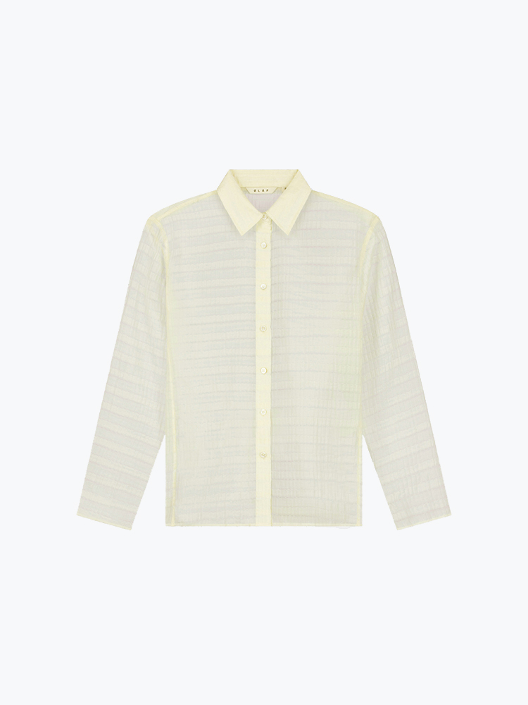 OLAF Olaf - Sheer Slim Shirt Ivory - Blouses - Dames Blauw Blouses