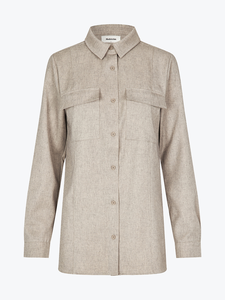 Modström Modstrom - KalemMD Shirt Beige melange - Blouses - Dames Beige Blouses