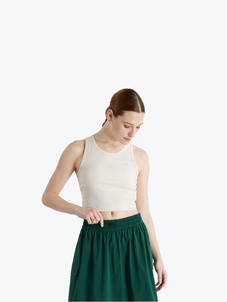 New Balance New Balance - Micro-Rib Tank Linen (Lin) - T-Shirts - Dames Beige T-Shirts