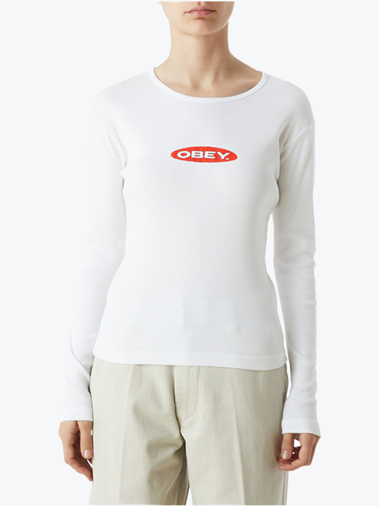 Obey Obey - Obey oval White - T-Shirts - Dames Wit T-Shirts