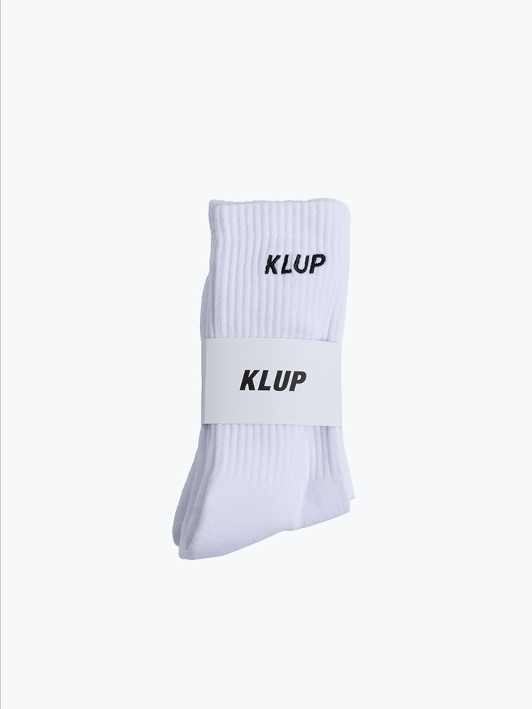 KLUP KLUP - Bold Logo Socks 2-pack Wit/Zwart - Sokken - Unisex Wit Sokken