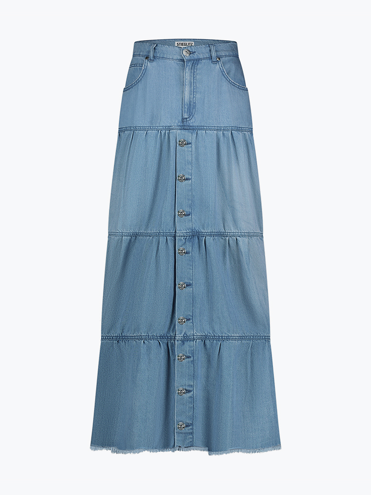 Stieglitz Stieglitz - Tina Denim Skirt Blue - Rokken - Dames Blauw Rokken