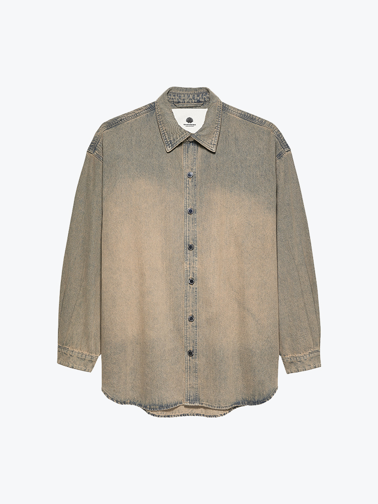 New Amsterdam Surf Association New Amsterdam Surf Association - Denim Overshirt Dune (SS25) Dune - Overhemden - Heren Bruin Overhemden