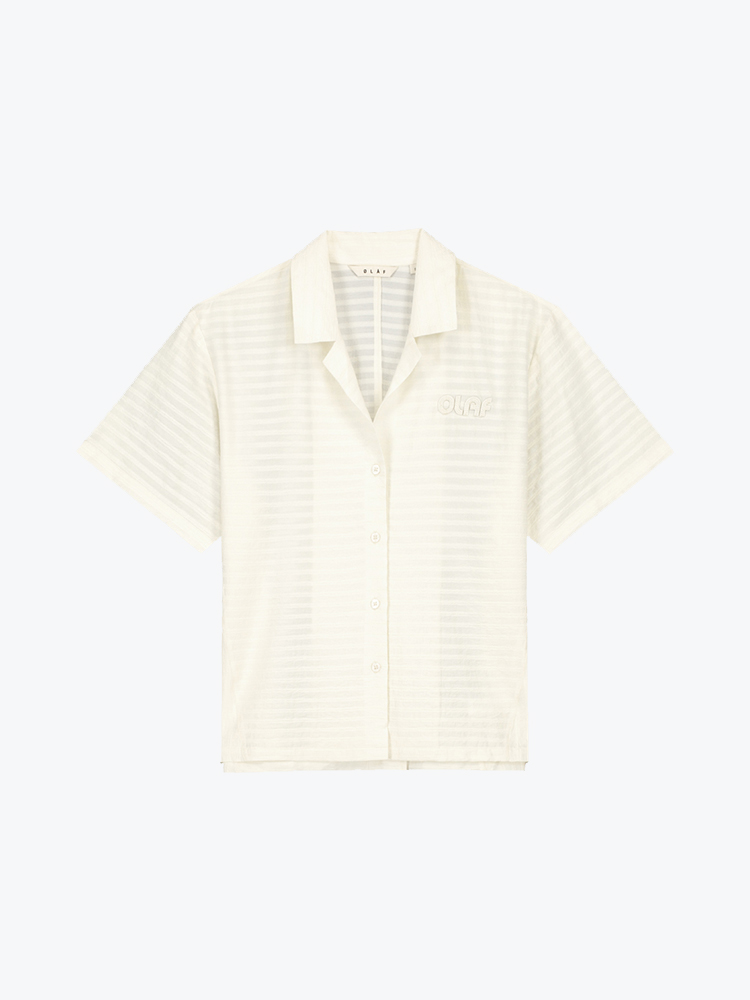 OLAF Olaf - Camp Shirt Ss Off-White - Blouses - Dames Wit Blouses