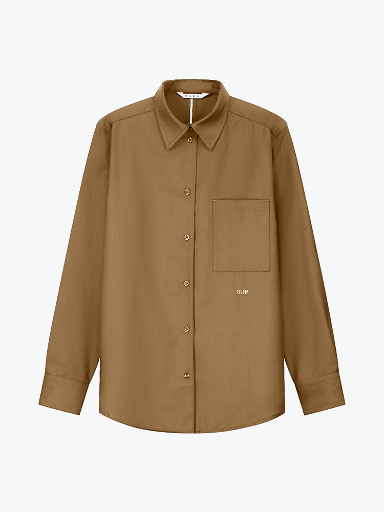 OLAF Olaf - Drapey Shirt Ls Cinnamon - Blouses - Dames Bruin Blouses