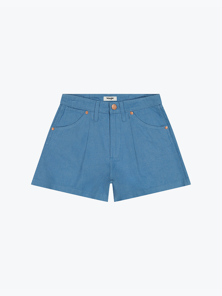 Wrangler Wrangler - Pleated Short Cotton Candy Blue - Shorts - Dames Blauw Shorts
