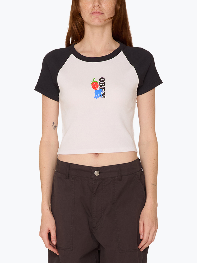 Obey Obey - Strawberry eyes White - T-Shirts - Dames Wit T-Shirts