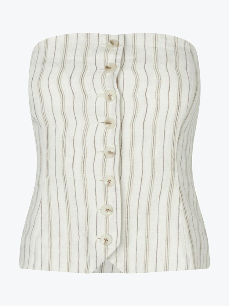 Samsoe Samsoe Samsoe Samsoe - Saellena Top 14329 Egret St. - Vesten - Dames Beige Vesten