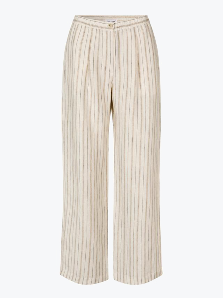 Samsoe Samsoe Samsoe Samsoe - Satove Trousers 14329 Egret St. - Broeken - Dames Beige Broeken