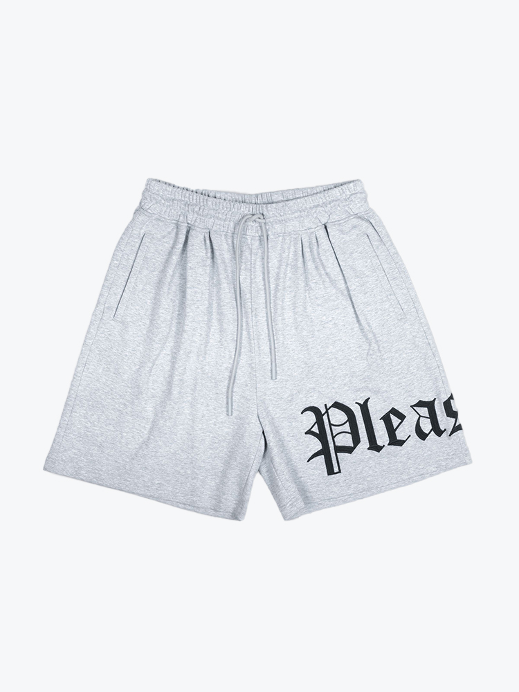 Pleasures Pleasures - Oe Wide Shorts Grey Mélange - Shorts - Heren Grijs Shorts