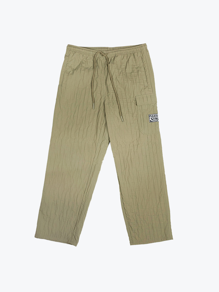 Pleasures Pleasures - Rescue Pleated Cargo Pants Olive - Broeken - Heren Groen Broeken