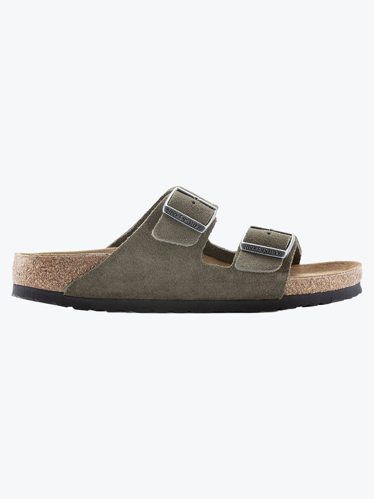 Birkenstock Birkenstock - Arizona Suede Narrow Leather Thyme - Schoenen - Unisex Groen Schoenen