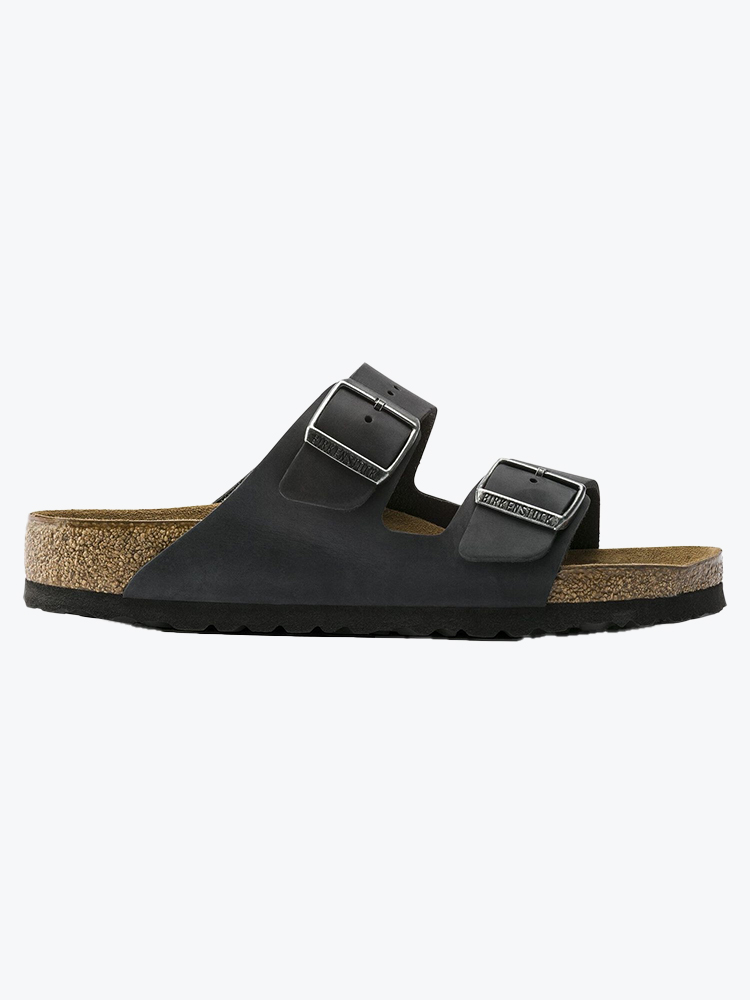 Birkenstock Birkenstock - Arizona Soft Footbed Narrow Waxy Leather Black - Schoenen - Unisex Zwart Schoenen
