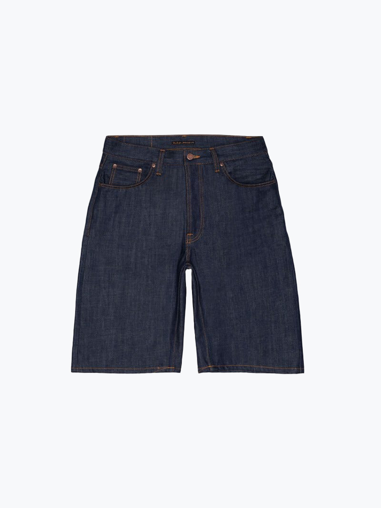 Nudie Jeans Nudie Jeans - Zeb Denim Shorts Dry Streaky Dark Blue Dry Blue - Shorts - Heren Blauw Shorts