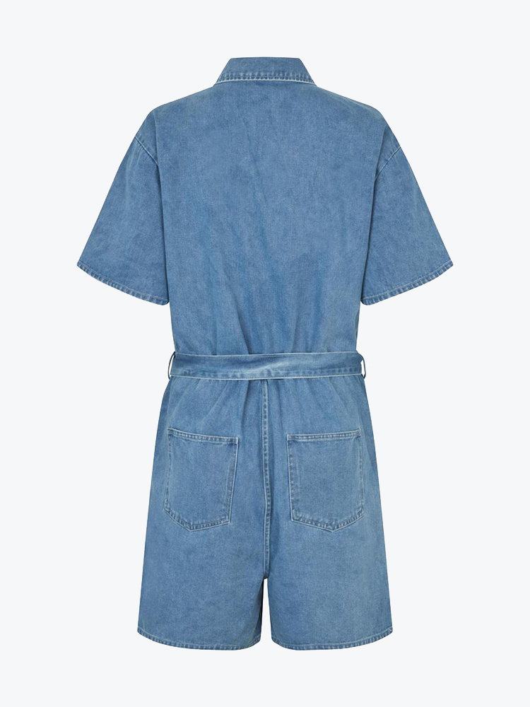 Modström Modstrom - Naomamd solid playsuit Vintage Blue - Jumpsuits - Dames Blauw Jumpsuits