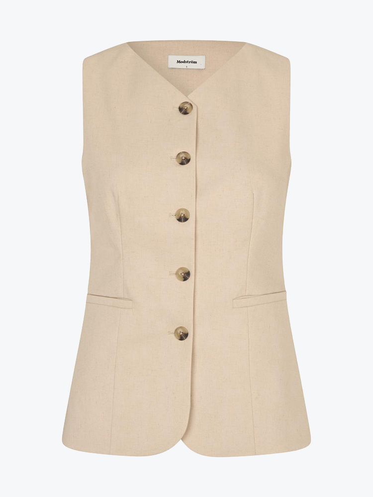 Modström Modstrom - Normamd top Summer Sand - T-shirts - Dames Beige T-Shirts