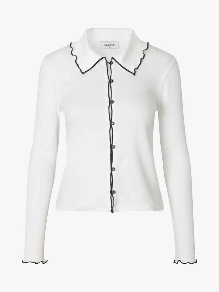 Modström Modstrom - Soleimd LS top Soft White - T-Shirts - Dames Wit T-Shirts