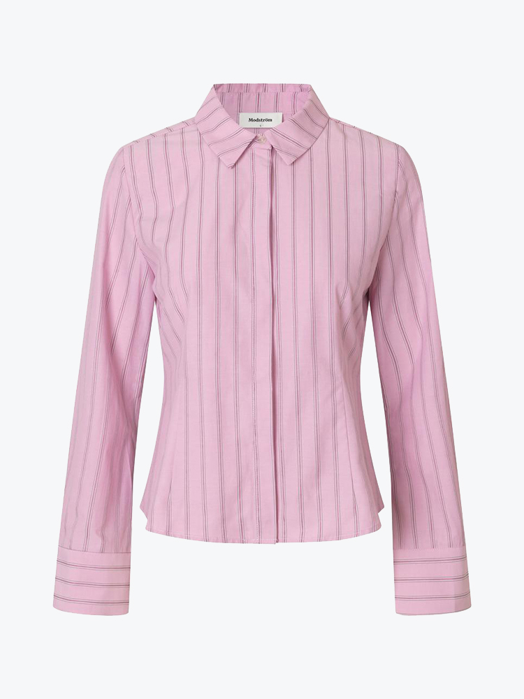 Modström Modstrom - Starleemd shirt Pink Stripe - Blouses - Dames Roze Blouses