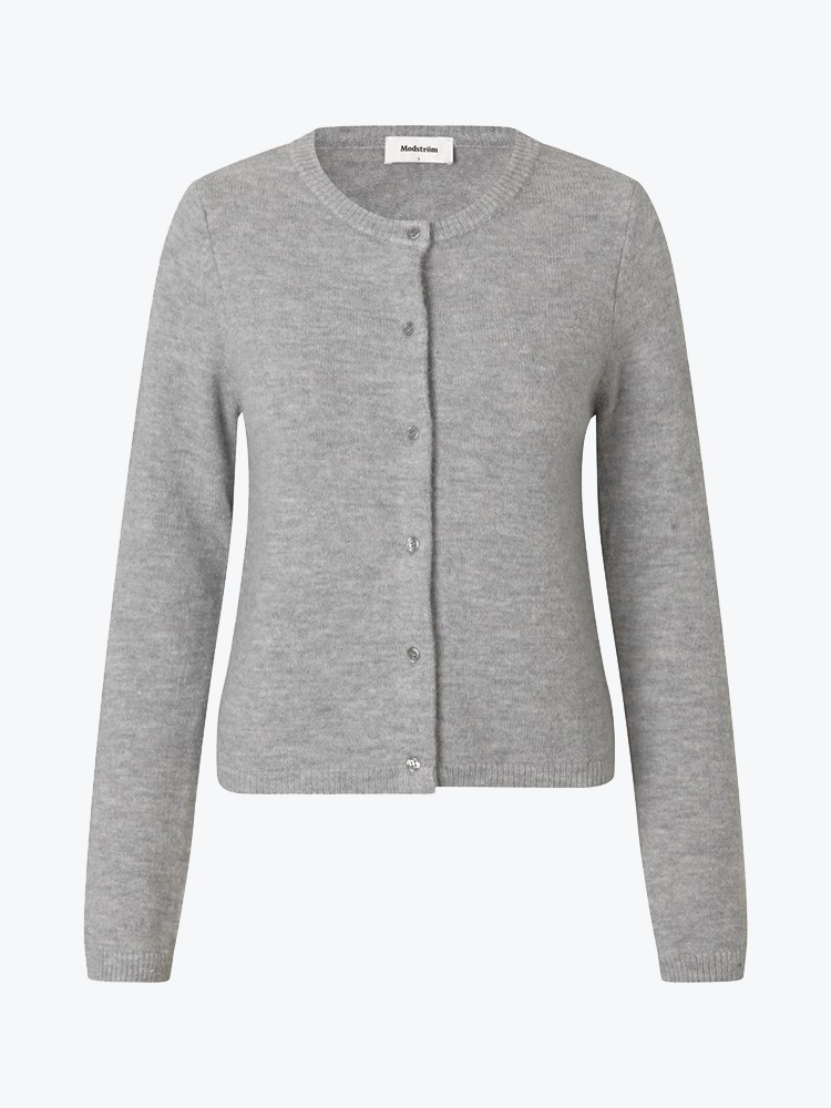 Modström Modstrom - Treemd short cardigan Grey Melange - Truien - Dames Grijs Truien