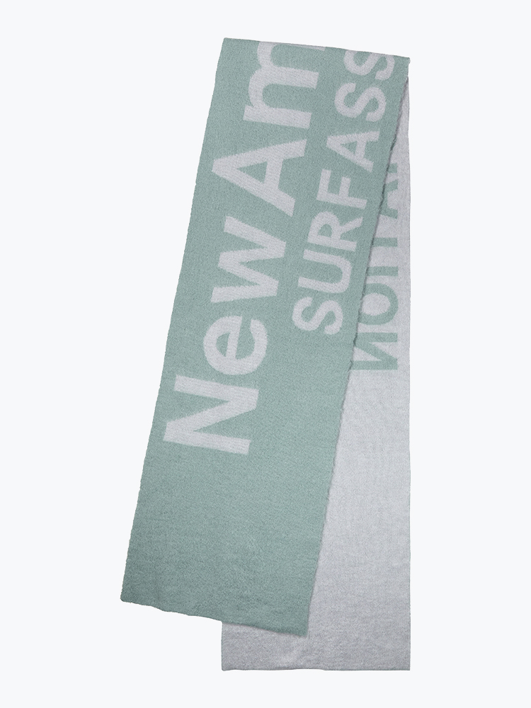 New Amsterdam Surf Association New Amsterdam Surf Association - Fuzzy Name Scarf Denim Blue/Bleached Blue - Sjaals - Heren Blauw Sjaals