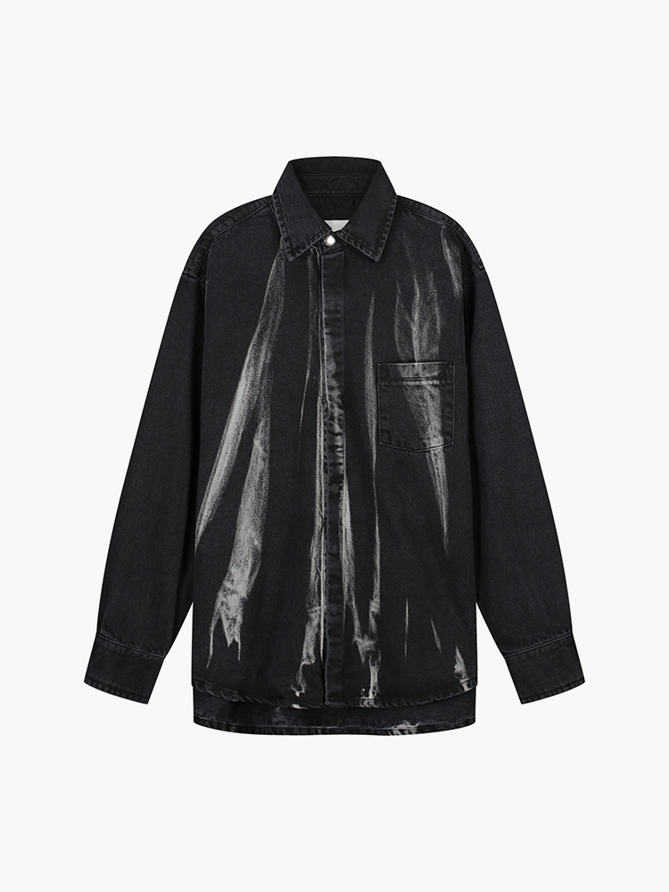 Arte Antwerp Arte Antwerp - Denim Shirt Black Denim - Overhemden - Heren Zwart Overhemden