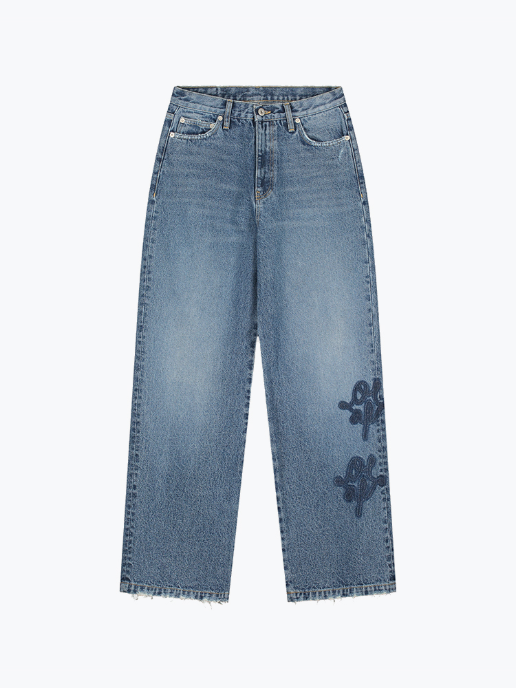 OLAF Olaf - Monogram Denim Pant Blue - Broeken - Dames Blauw Broeken