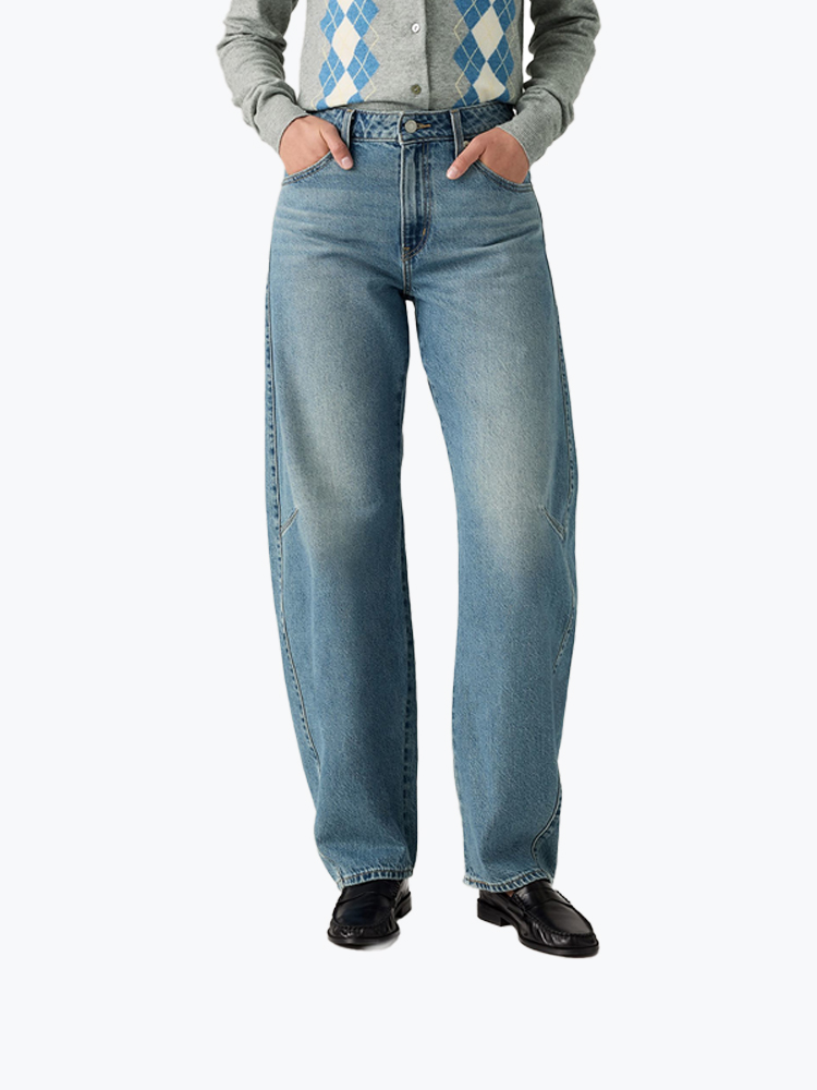 Levi's Levi's - Baggy Dad Barrel Easy Days Barrel Med Indigo - Jeans - Dames Blauw Jeans