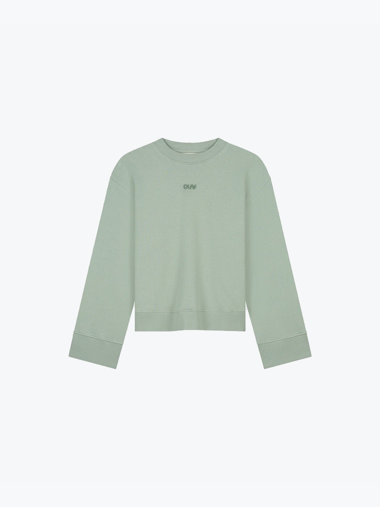 OLAF Olaf - Retro Logo Crewneck Green Milieu - Truien - Dames Groen Truien