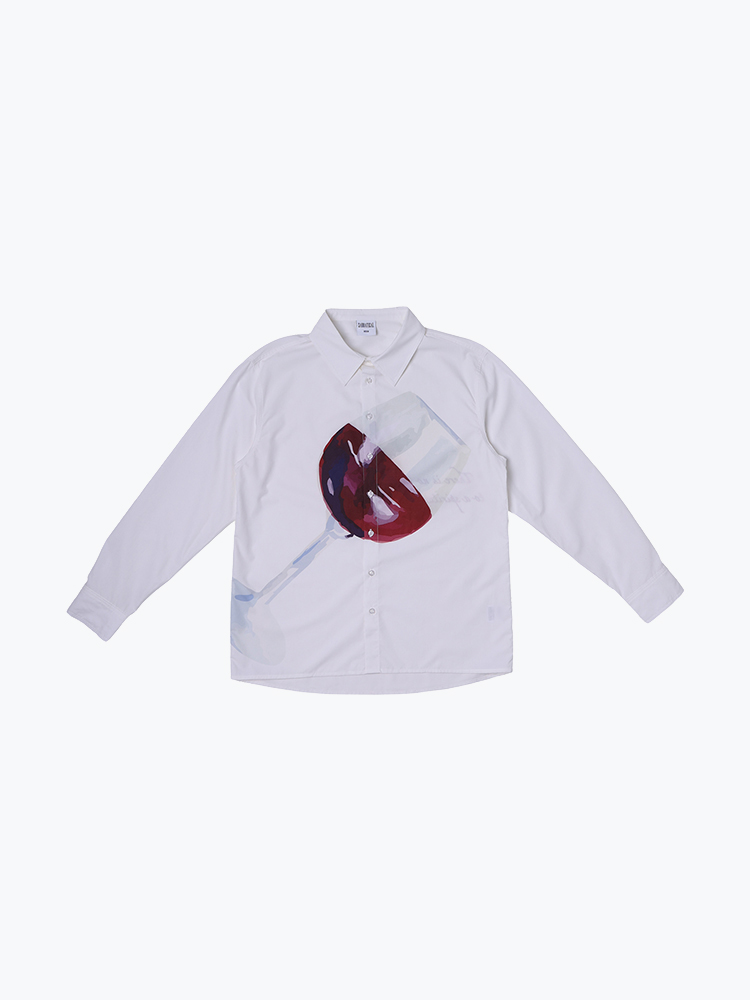 Sabbatical Sabbatical - Wine Solution Shirt  White  - Overhemden - Heren Wit Overhemden