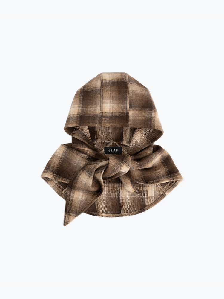 OLAF Olaf - Wool Hood Scarf Check - Sjaals - Unisex Multi Sjaals
