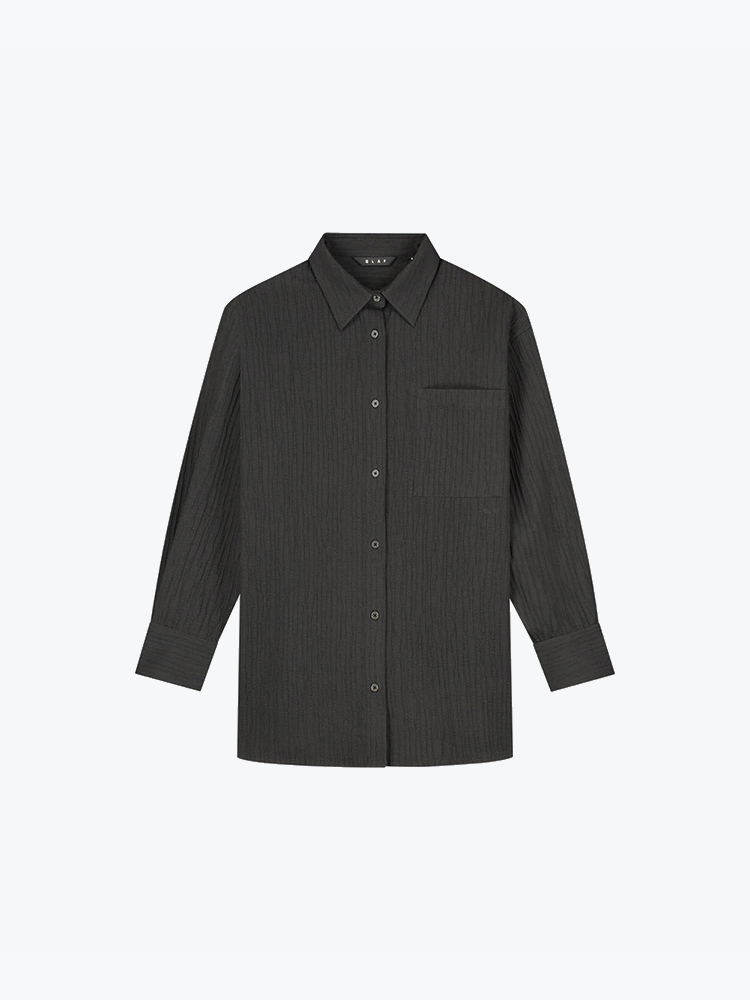 OLAF Olaf - Textured Drapey Shirt Black - Blouses - Dames Zwart Blouses