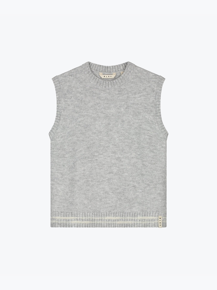 OLAF Olaf - Crafted Detail Knit Vest Htr Grey - T-Shirts - Dames Grijs T-shirts