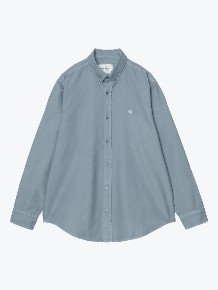 Carhartt WIP Carhartt WIP - L/S Bolton Shirt Velvet Blue - Overhemden - Heren Blauw Overhemden