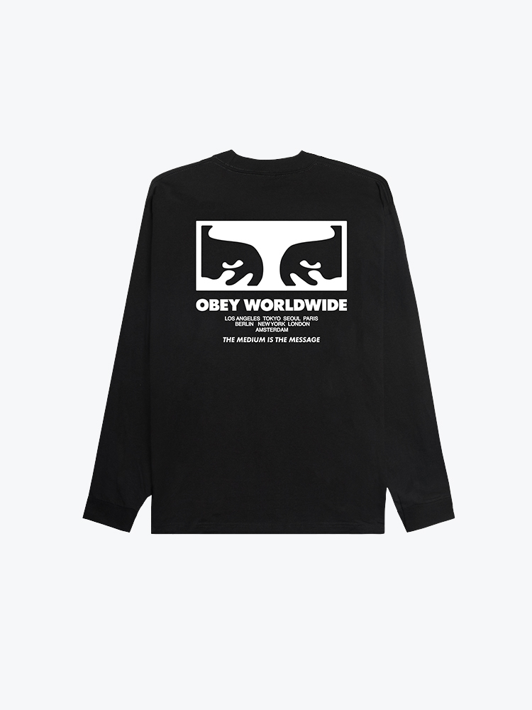 Obey Obey - Obey The Medium Is The Message Black - T-Shirts - Heren Zwart T-Shirts