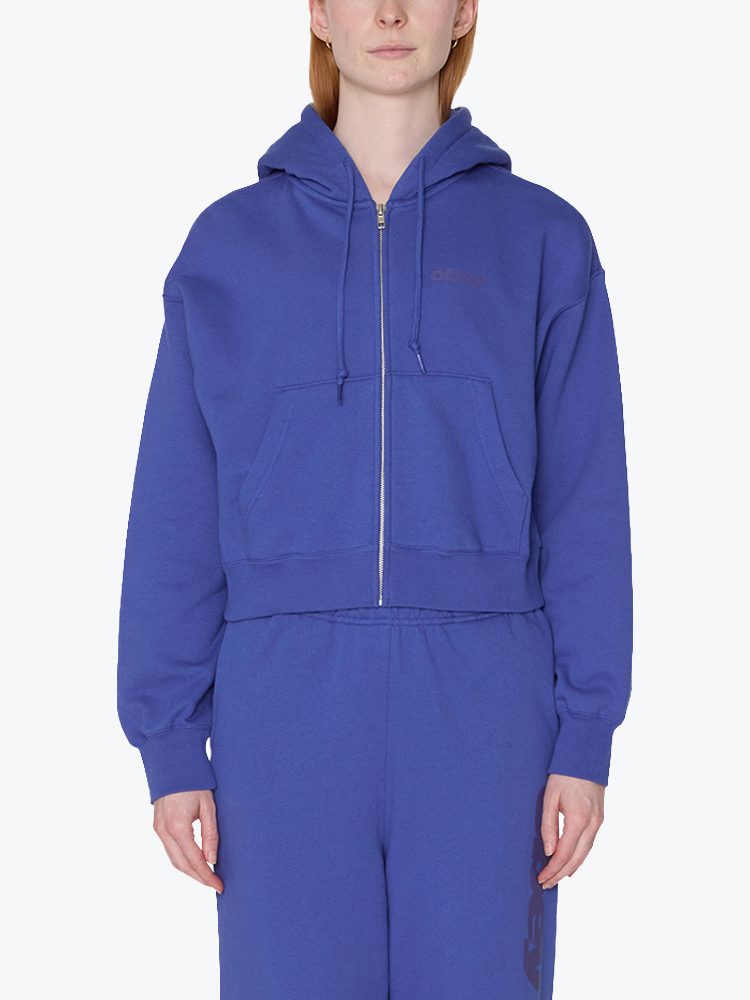 Obey Obey - League Cropped Zip Hood Blue - Truien - Dames Blauw Truien