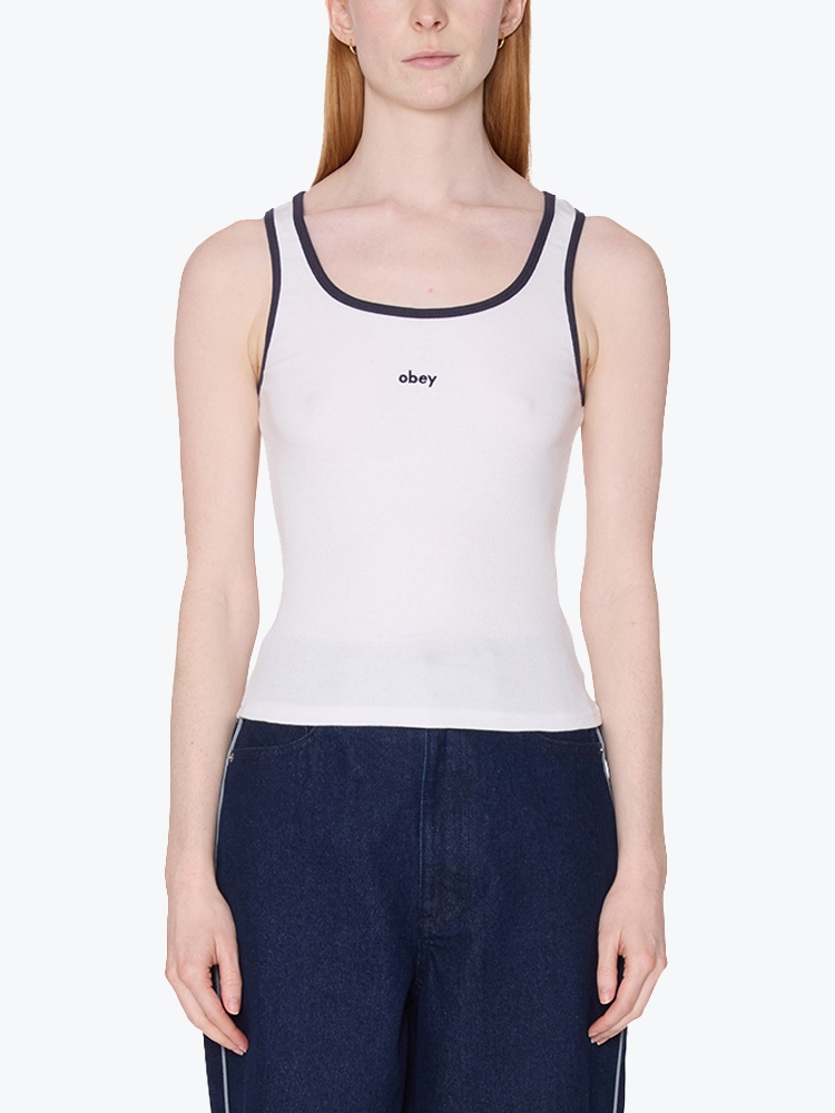 Obey Obey - Loren Rib Tank White - T-Shirts - Dames Wit T-shirts