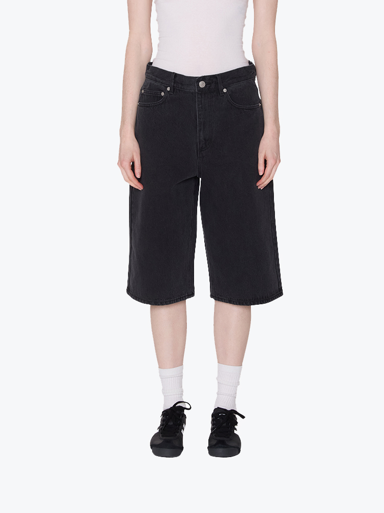 Obey Obey - Karina Long Denim Short Washed Black - Shorts - Dames Zwart Shorts