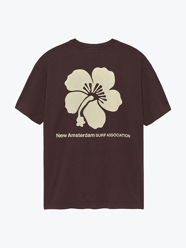 New Amsterdam Surf Association New Amsterdam Surf Association - Hibiscus Tee Walnut Walnut - T-Shirts - Heren Bruin T-Shirts