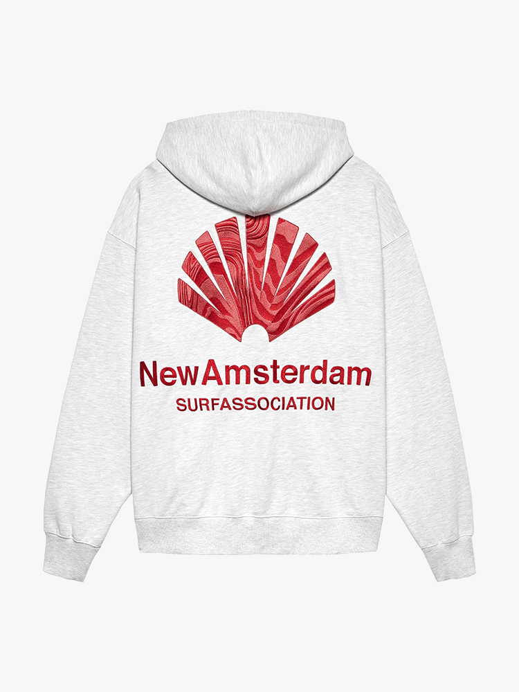 New Amsterdam Surf Association New Amsterdam Surf Association - Logo Hoodie Ash/Poppy Red Red - Truien - Heren Rood Truien