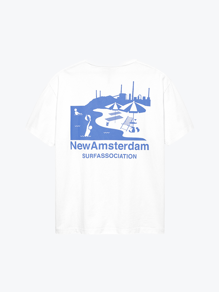New Amsterdam Surf Association New Amsterdam Surf Association - Beach Sign Tee White White - T-Shirts - Heren Wit T-Shirts