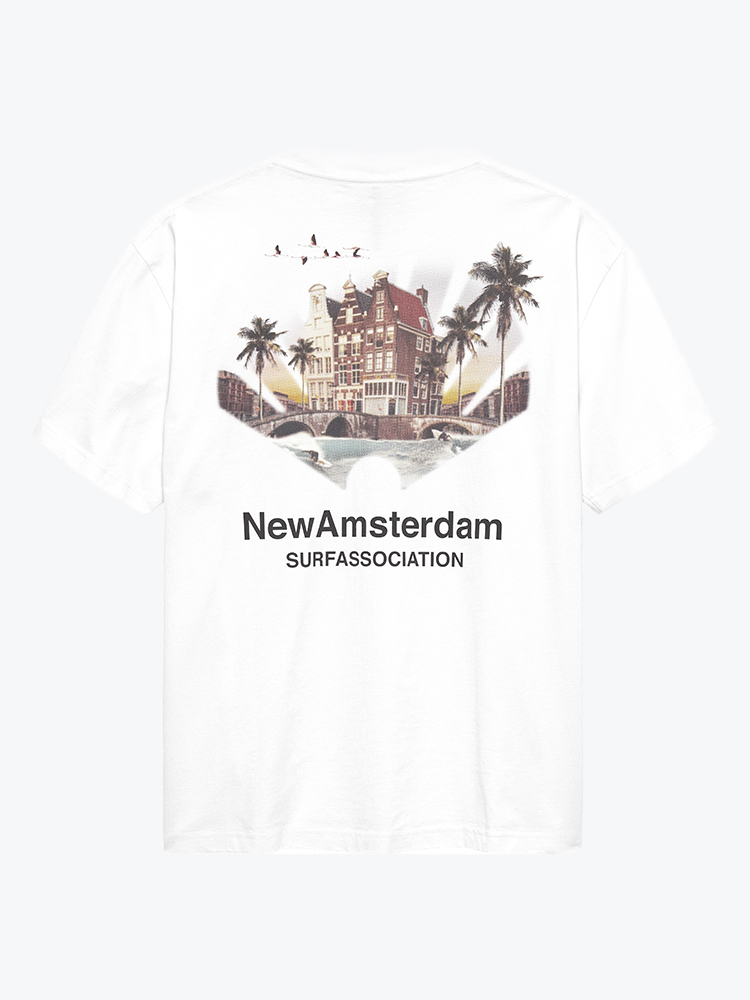 New Amsterdam Surf Association New Amsterdam Surf Association - Tropical Tee White White - T-Shirts - Heren Wit T-Shirts