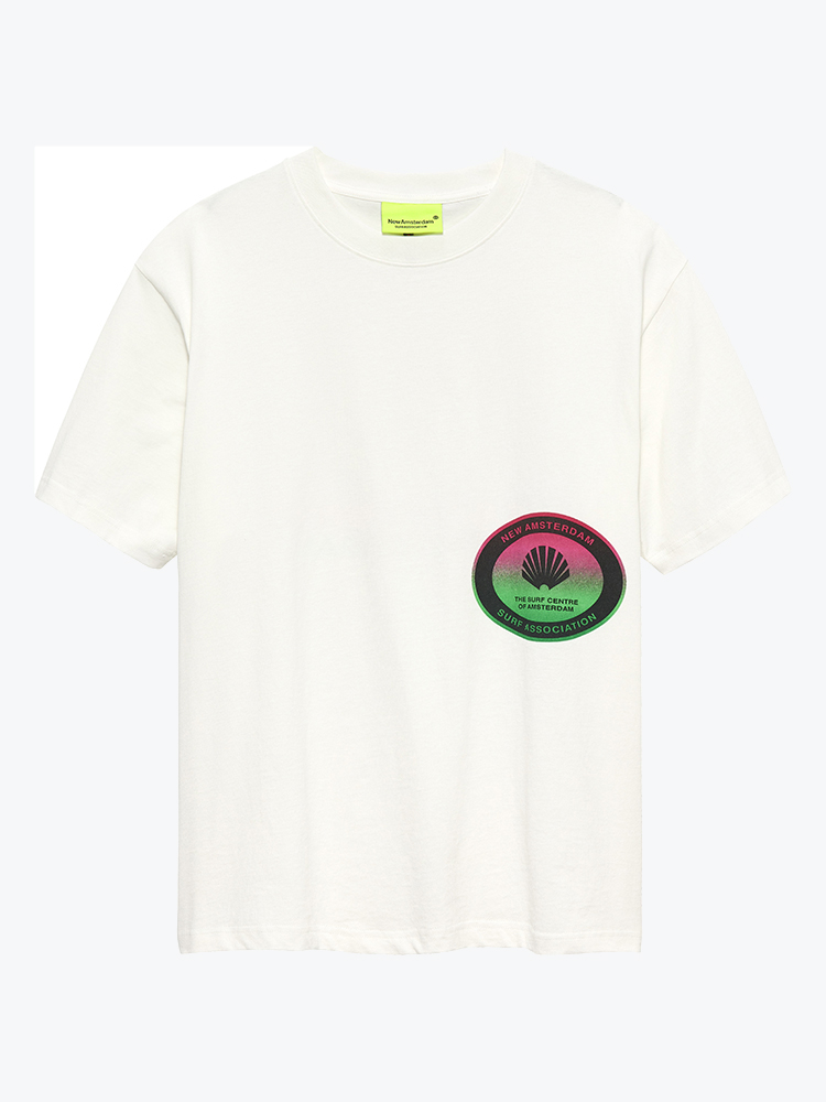 New Amsterdam Surf Association New Amsterdam Surf Association - Surf Centre Tee Washed White White - T-Shirts - Heren Wit T-Shirts