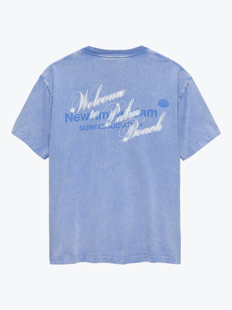 New Amsterdam Surf Association New Amsterdam Surf Association - Welcome To Palmbeach Tee Blue Blue - T-Shirts - Heren Blauw T-Shirts