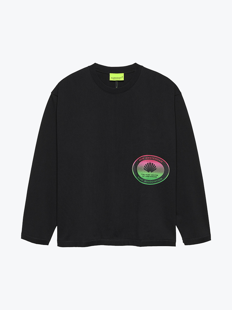 New Amsterdam Surf Association New Amsterdam Surf Association - Surf Centre Longsleeve Black Black - T-Shirts - Heren Zwart T-Shirts