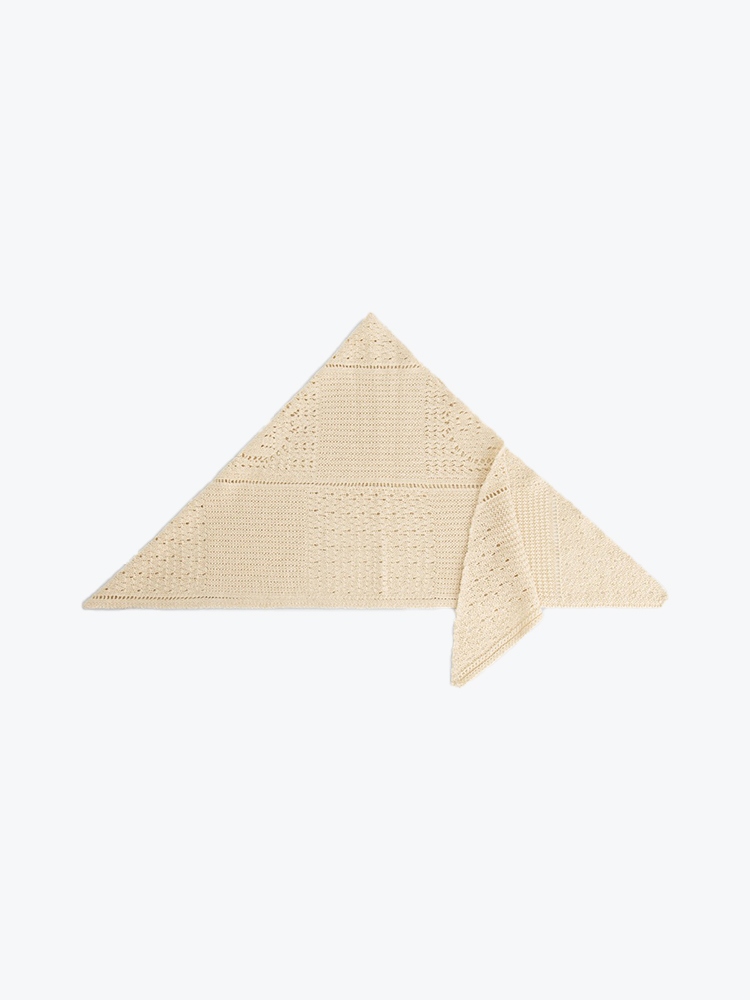 OLAF Olaf - Face Logo Knit Bandana Offwhite - Sjaals - Unisex Beige Sjaals