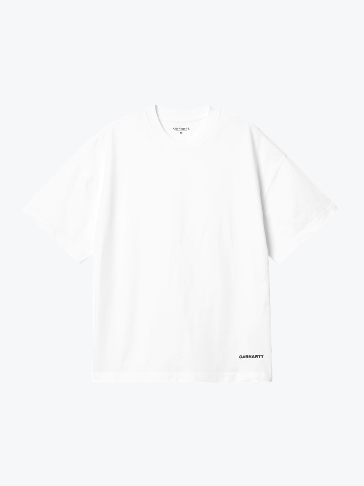 Carhartt WIP Carhartt WIP - S/S Link Script T-Shirt White / Black - T-Shirts - Heren Wit T-Shirts