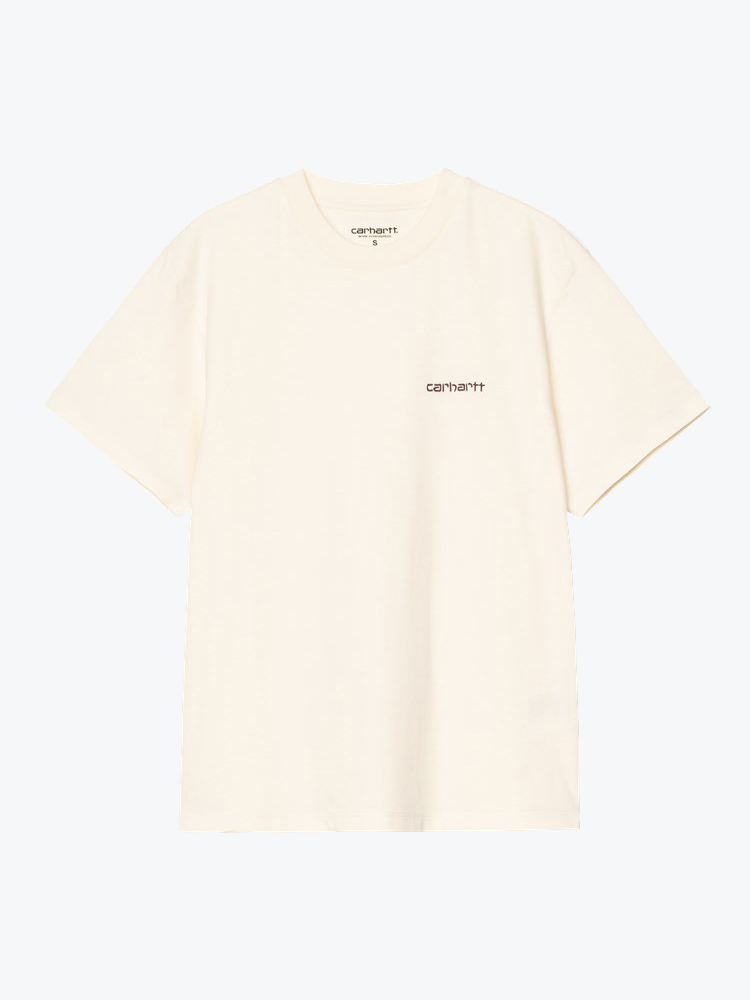 Carhartt WIP Carhartt WIP - W' S/S Script Embroidery T-S Cinnerus / Cozy Purple - T-Shirts - Dames Paars T-shirts