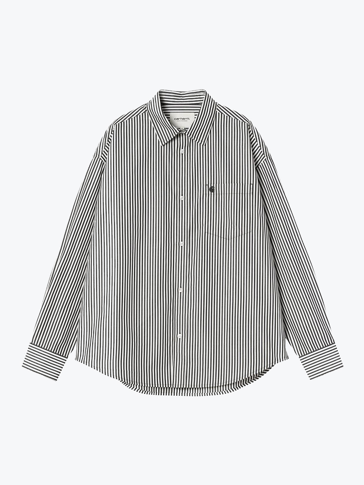 Carhartt WIP Carhartt WIP - W‘ L/S Daldry Shirt Daldry Stripe, Black / Wax - Blouses - Dames Multi Blouses