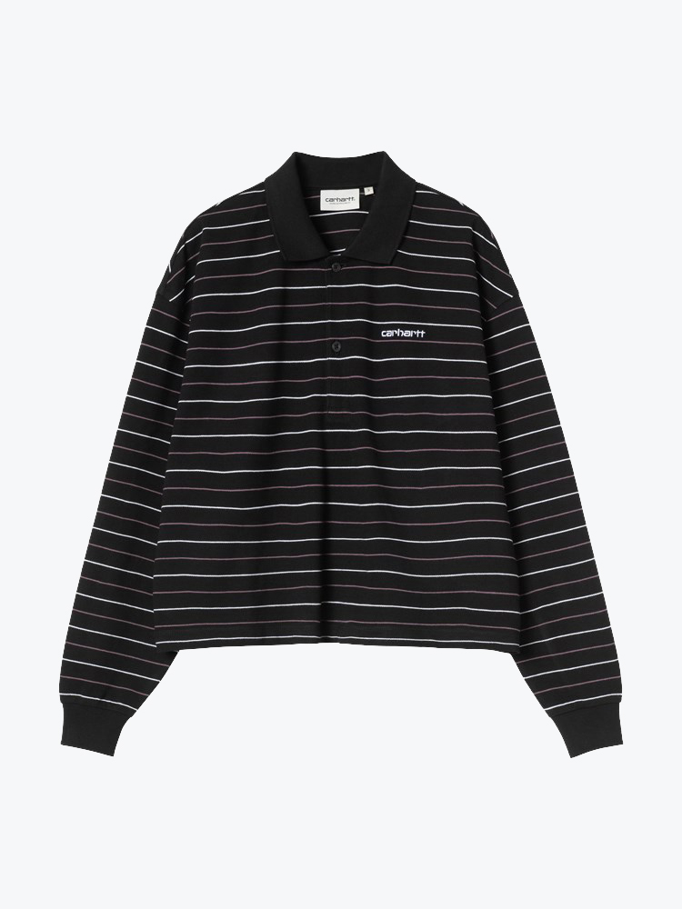 Carhartt WIP Carhartt WIP - W' L/S Mabel Polo Mabel Stripe, Black - Blouses - Dames Multi Blouses