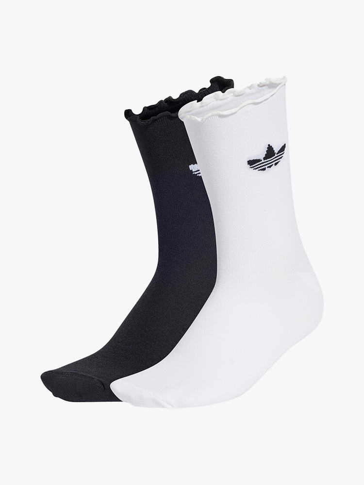 Adidas Adidas - Ruffle Sock 2P White/Black White - Sokken - Unisex Wit Sokken